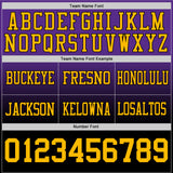 Custom Purple Gold-Black Authentic Fade Fashion Football Jersey