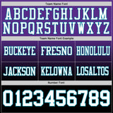 Custom Purple White Black-Teal Authentic Fade Fashion Football Jersey
