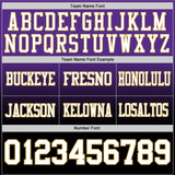 Custom Purple White Black-Old Gold Authentic Fade Fashion Football Jersey