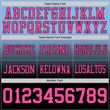 Custom Light Blue Pink-Black Authentic Fade Fashion Football Jersey