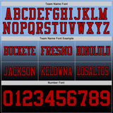 Custom Light Blue Red-Black Authentic Fade Fashion Football Jersey