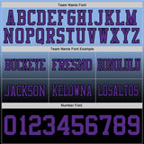 Custom Light Blue Purple-Black Authentic Fade Fashion Football Jersey