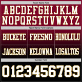 Custom Maroon White Black-Old Gold Authentic Fade Fashion Football Jersey