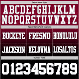 Custom Maroon White Black-Gray Authentic Fade Fashion Football Jersey