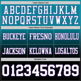Custom Teal White Black-Purple Authentic Fade Fashion Football Jersey