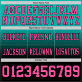 Custom Aqua Pink-Black Authentic Fade Fashion Football Jersey