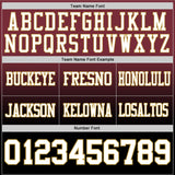 Custom Burgundy White Black-Old Gold Authentic Fade Fashion Football Jersey