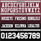 Custom Burgundy White Black-Gray Authentic Fade Fashion Football Jersey