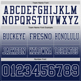Custom White Navy Authentic Fade Fashion Football Jersey