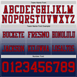 Custom White Red-Navy Authentic Fade Fashion Football Jersey