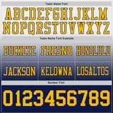 Custom White Gold-Navy Authentic Fade Fashion Football Jersey