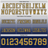 Custom White Old Gold-Navy Authentic Fade Fashion Football Jersey