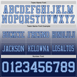 Custom White Light Blue-Navy Authentic Fade Fashion Football Jersey