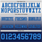 Custom White Powder Blue-Navy Authentic Fade Fashion Football Jersey
