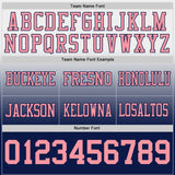 Custom White Medium Pink-Navy Authentic Fade Fashion Football Jersey