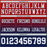 Custom Red White-Navy Authentic Fade Fashion Football Jersey