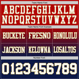 Custom Red White Navy-Old Gold Authentic Fade Fashion Football Jersey