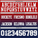 Custom Red White Navy-Gray Authentic Fade Fashion Football Jersey