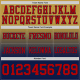 Custom Old Gold Red-Navy Authentic Fade Fashion Football Jersey