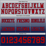 Custom Gray Red-Navy Authentic Fade Fashion Football Jersey