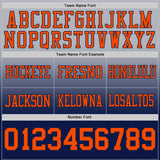 Custom Gray Orange-Navy Authentic Fade Fashion Football Jersey
