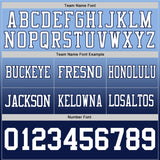 Custom Light Blue White-Navy Authentic Fade Fashion Football Jersey