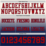 Custom Cream Red-Navy Authentic Fade Fashion Football Jersey