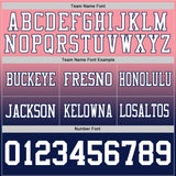 Custom Medium Pink White-Navy Authentic Fade Fashion Football Jersey