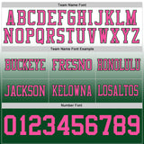 Custom White Pink-Green Authentic Fade Fashion Football Jersey