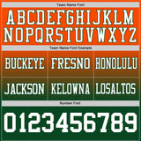 Custom Orange White-Green Authentic Fade Fashion Football Jersey