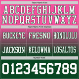 Custom Pink White-Green Authentic Fade Fashion Football Jersey