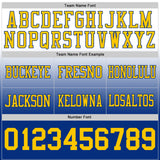 Custom White Yellow-Royal Authentic Fade Fashion Football Jersey