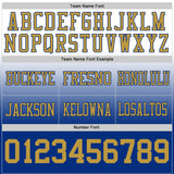 Custom White Old Gold-Royal Authentic Fade Fashion Football Jersey