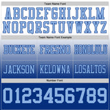 Custom White Light Blue-Royal Authentic Fade Fashion Football Jersey
