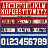 Custom Red White Royal-Old Gold Authentic Fade Fashion Football Jersey