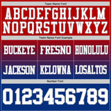 Custom Red White Royal-Gray Authentic Fade Fashion Football Jersey