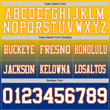 Custom Yellow White Royal-Orange Authentic Fade Fashion Football Jersey