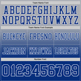 Custom Gray Royal-White Authentic Fade Fashion Football Jersey