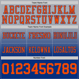 Custom Gray Orange-Royal Authentic Fade Fashion Football Jersey