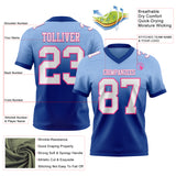 Custom Light Blue White Royal-Pink Authentic Fade Fashion Football Jersey