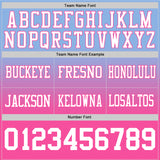 Custom Light Blue White-Pink Authentic Fade Fashion Football Jersey