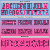 Custom Light Blue Pink-Black Authentic Fade Fashion Football Jersey