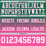 Custom Kelly Green White-Pink Authentic Fade Fashion Football Jersey