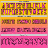Custom Yellow Pink-Black Authentic Fade Fashion Football Jersey