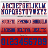 Custom White Royal-Red Authentic Fade Fashion Football Jersey