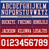Custom Royal White-Red Authentic Fade Fashion Football Jersey