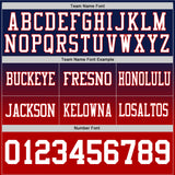 Custom Navy White-Red Authentic Fade Fashion Football Jersey