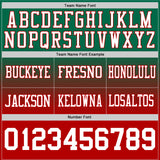 Custom Kelly Green White-Red Authentic Fade Fashion Football Jersey