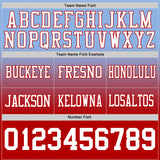 Custom Light Blue White-Red Authentic Fade Fashion Football Jersey