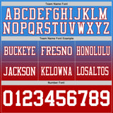Custom Powder Blue White-Red Authentic Fade Fashion Football Jersey
